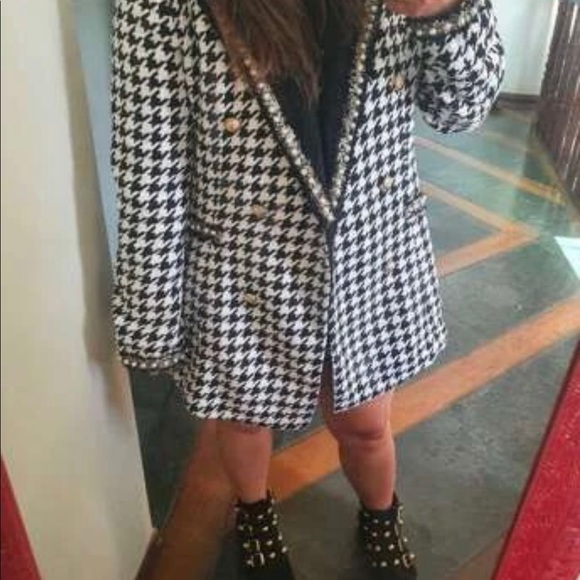 Tweed Houndstooth Blazer with pearl lapel - Picture 5 of 5